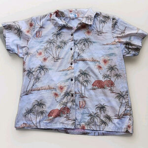 Vintage KY'S Hawaiian Shirt Mens XL Floral Button Up USA